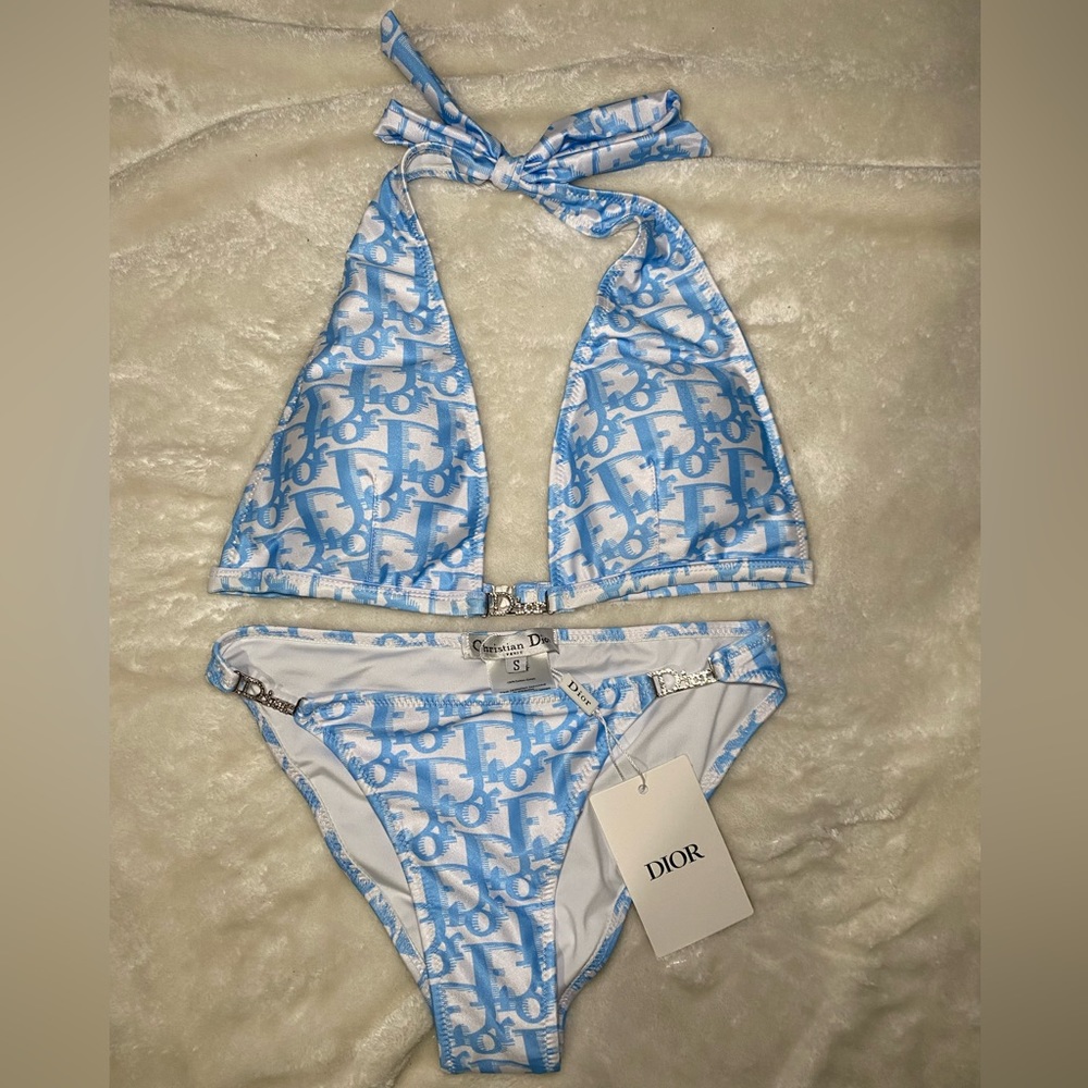 Blue Dior bikini set